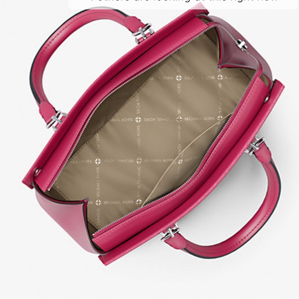 MICHAEL KORS Marilyn Medium Saffiano Leather Satchel
Dark Raspberry 
NWT - Picture 3 of 16